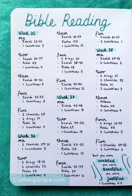 How To Read The Bible In A Year With A Bullet Journal